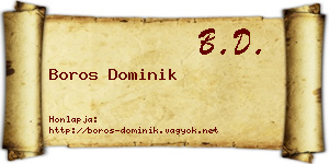 Boros Dominik névjegykártya